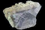 Calcite Crystals On Purple, Cubic Fluorite - Pakistan #90656-1